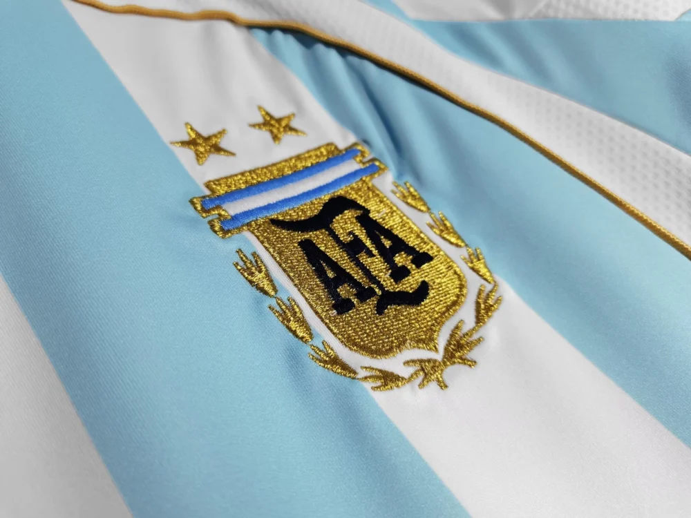 Maillot Argentine 2006 domicile manches longues · Rétro — Détail photographique du modèle