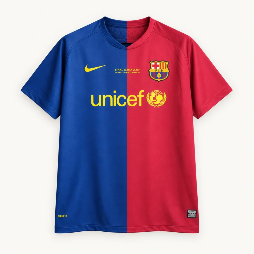 Maillot FC Barcelone 2008/09 domicile · Rétro — Vue de face