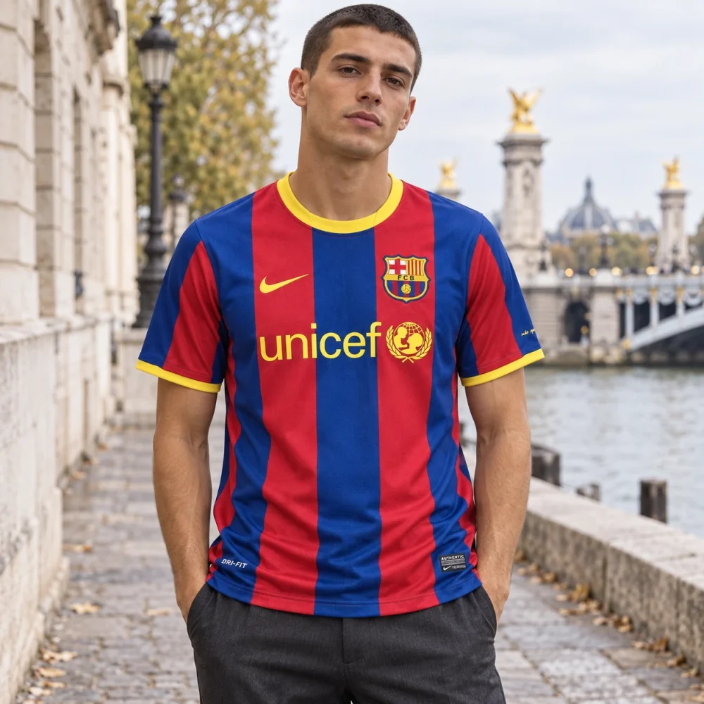 Maillot FC Barcelone 2010/11 domicile — Vue portée