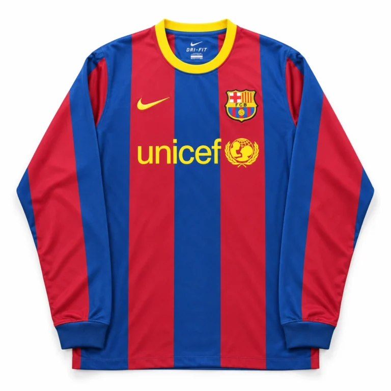 Maillot FC Barcelone 2010/11 domicile manches longues · Rétro — Vue de face