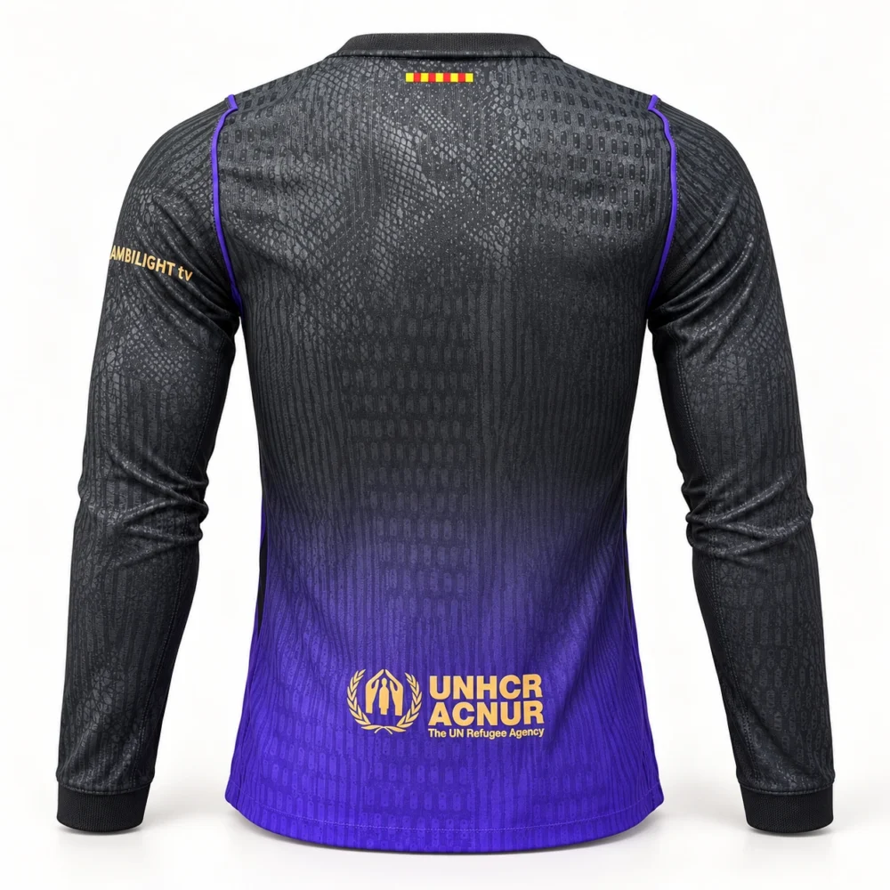Maillot FC Barcelone 2026/27 extérieur manches longues · Joueur (Player) — Vue de dos