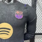 Maillot FC Barcelone 2026/27 extérieur manches longues · Joueur (Player) — Détail photographique du modèle