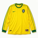 Maillot Brésil 1998 domicile manches longues · Rétro — Vue de face