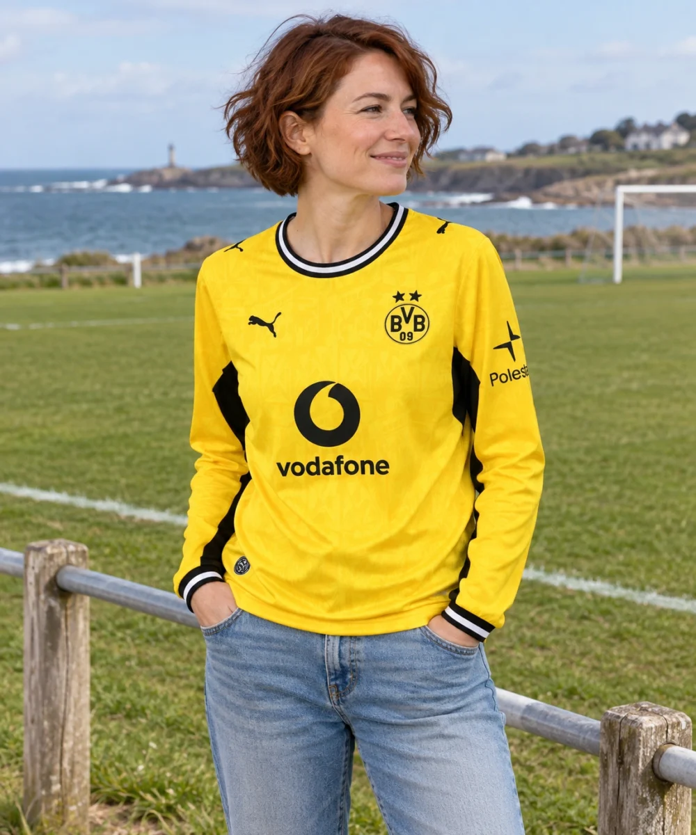 Maillot Dortmund 2026/27 domicile manches longues · Supporter (Fan) — Porté — Supporter (Fan)