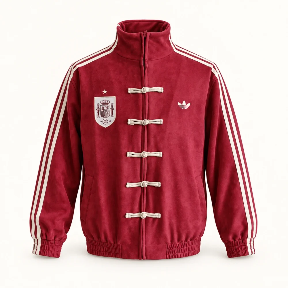 Veste Espagne rouge à col montant — Vue de face