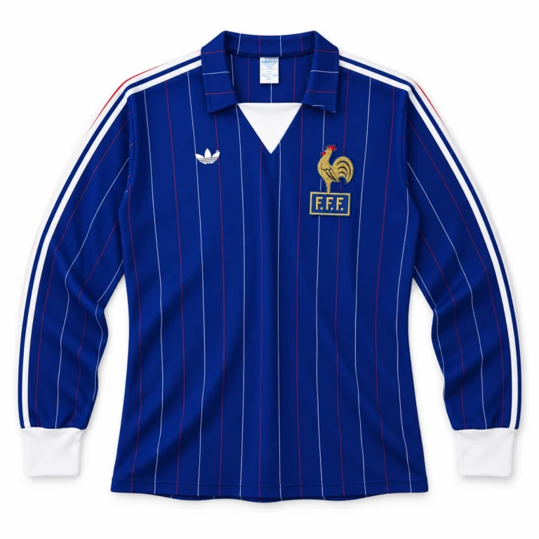 Maillot France 1980/82 domicile manches longues · Rétro — Vue de face