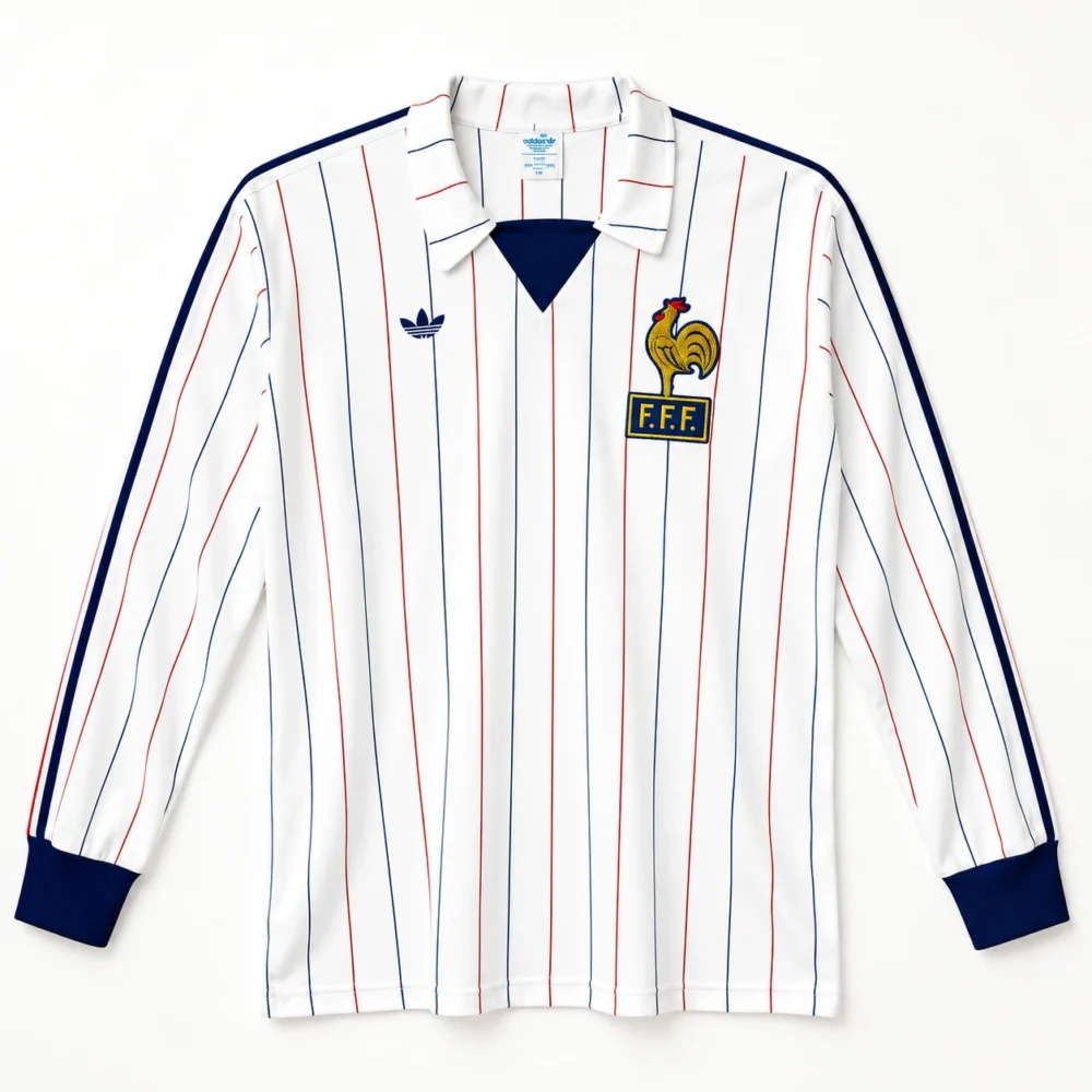 Maillot France 1982 extérieur manches longues · Rétro — Vue de face