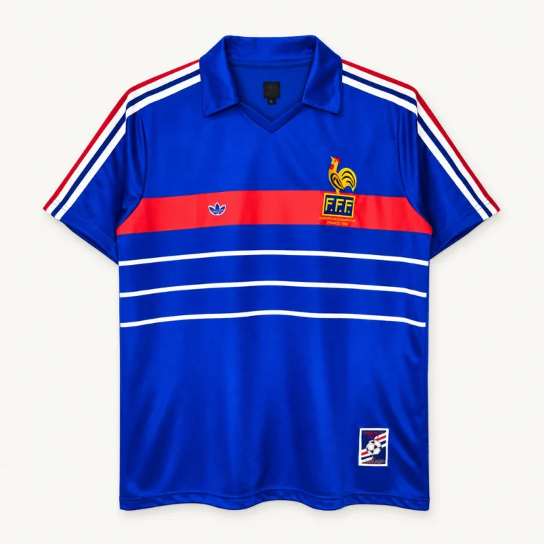 Maillot France 1984 domicile · Rétro — Vue de face