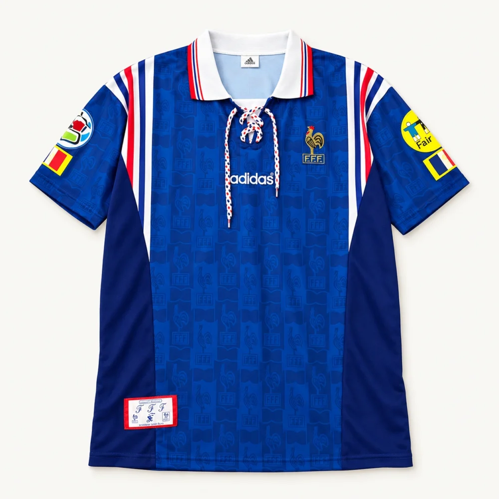 Maillot France 1996 domicile · Rétro — Vue de face