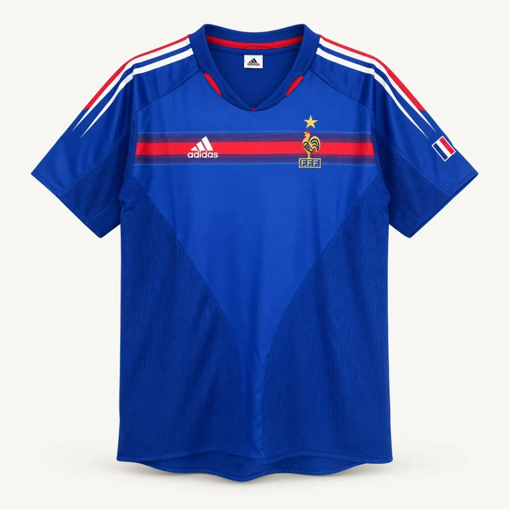 Maillot France 2004 domicile · Modèle rétro — Vue de face