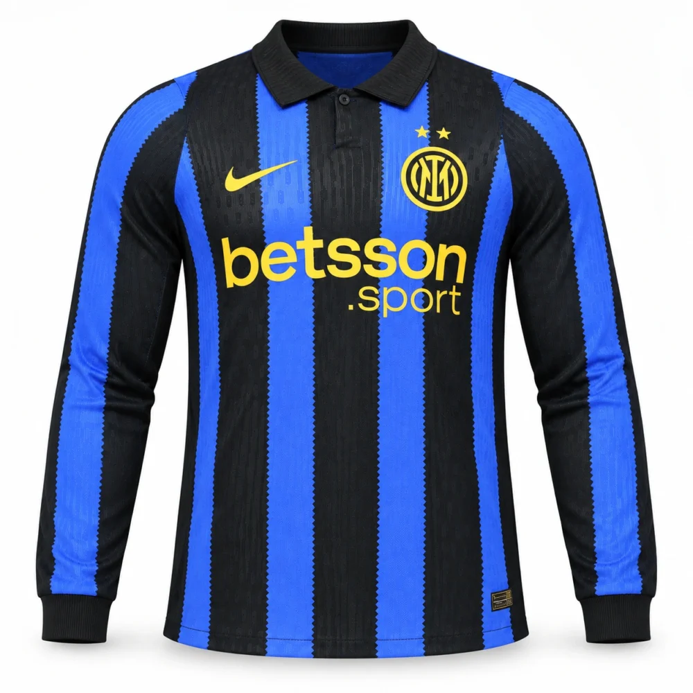 Maillot Inter Milan 2026/27 domicile manches longues · Joueur (Player) — Vue de face