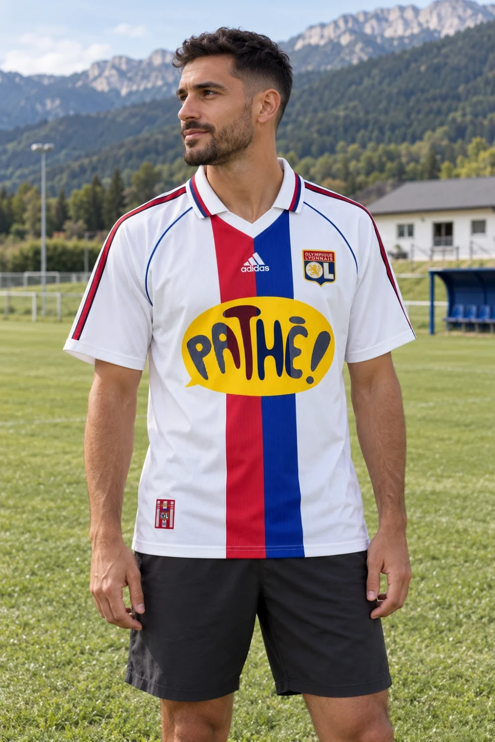Maillot Lyon 2000/01 domicile · Modèle rétro — Porté — Modèle rétro