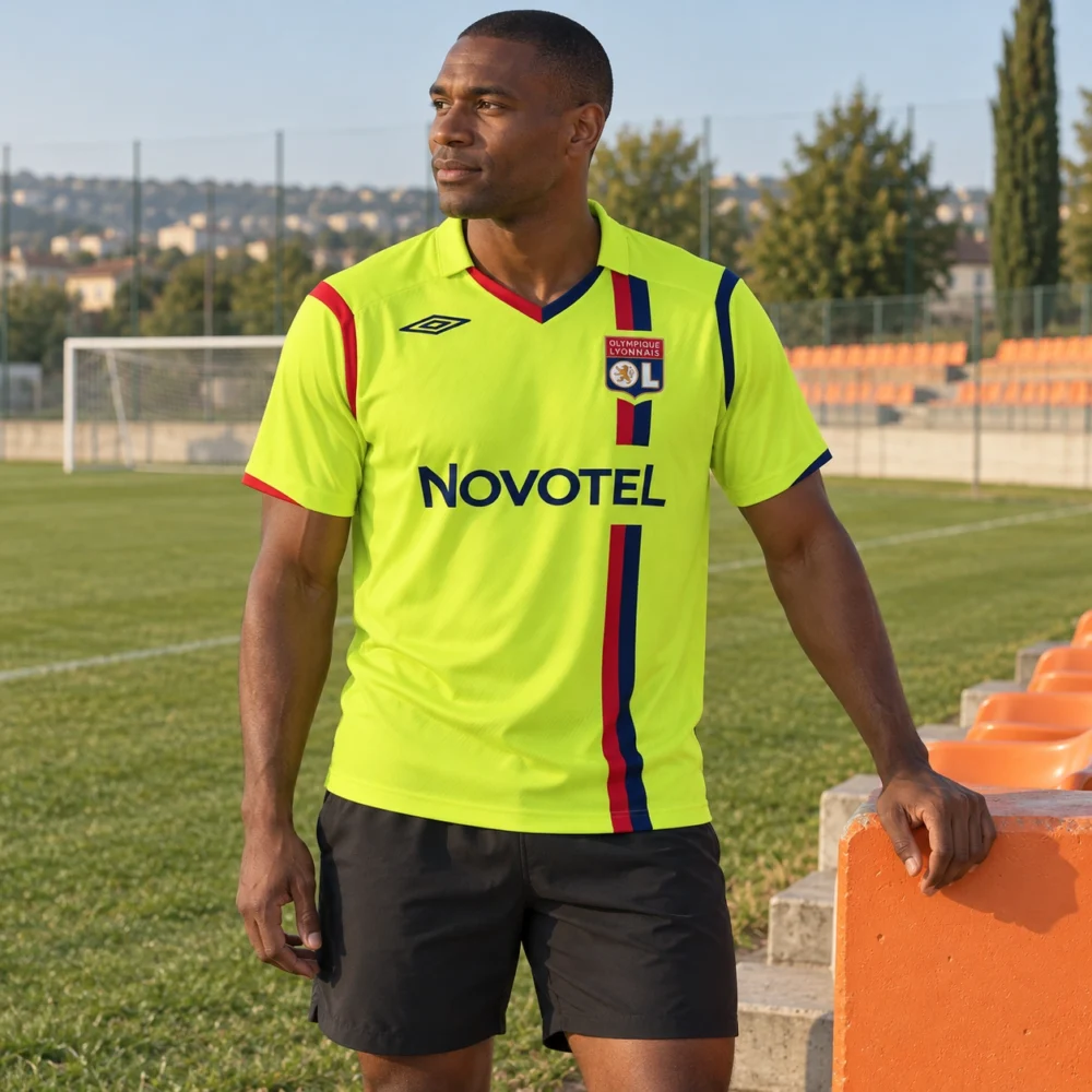Maillot Lyon 2008/09 vert · Modèle rétro — Porté — Modèle rétro
