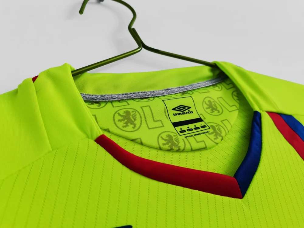 Maillot Lyon 2008/09 vert · Modèle rétro — Détail photographique de cette version