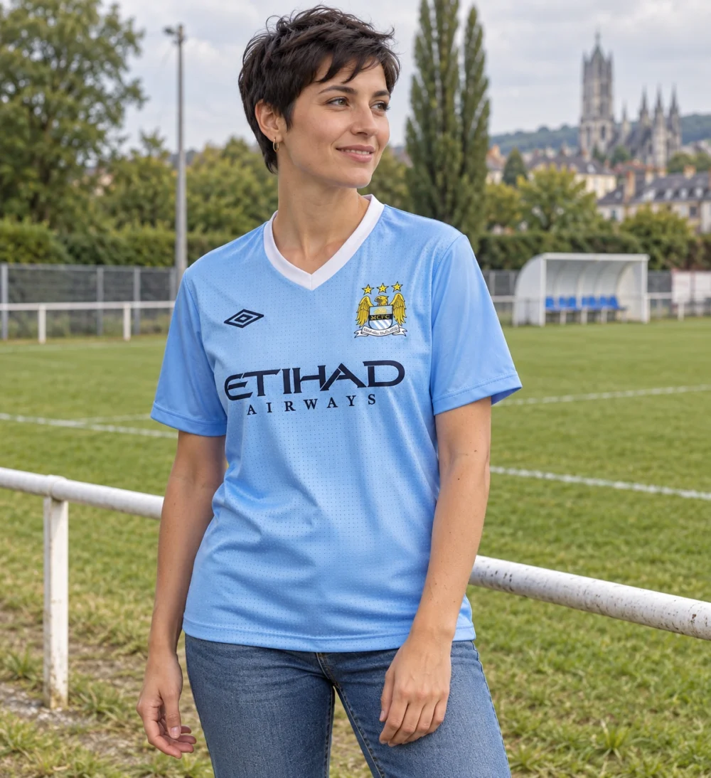 Maillot Manchester City 2011/12 domicile rétro · Rétro — Porté — Rétro
