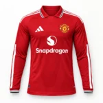 Maillot Manchester United 2026/27 domicile manches longues · Joueur (Player) — Vue de face