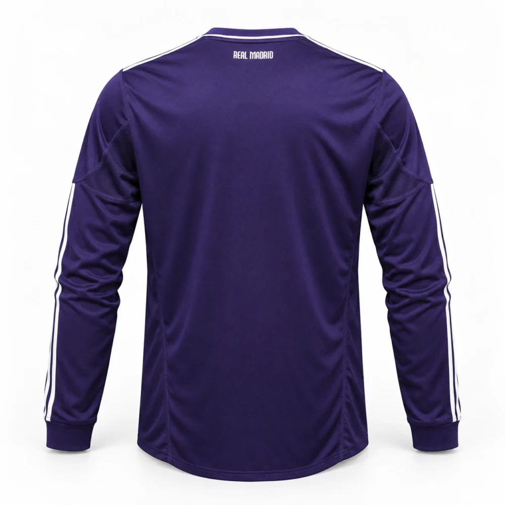 Maillot Real Madrid 2010/11 third violet manches longues · Rétro — coupe joueur — Vue de dos