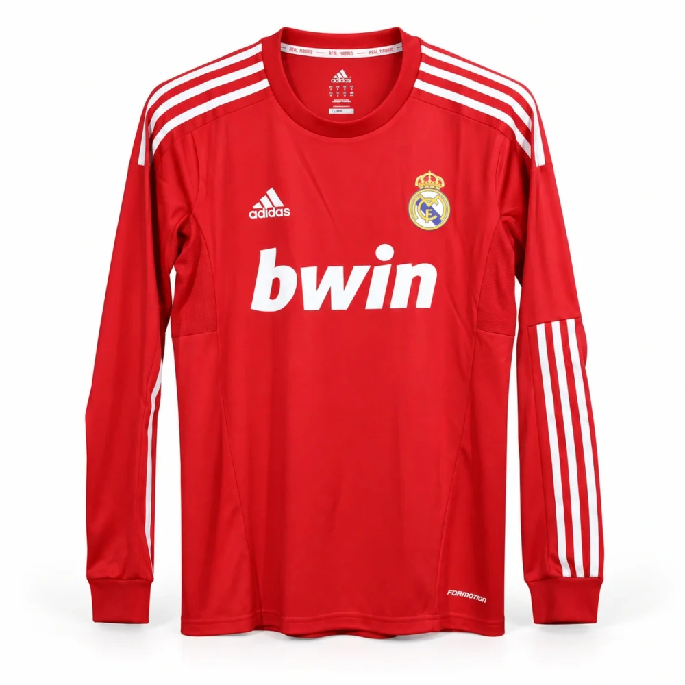 Maillot Real Madrid 2011/12 third rouge manches longues · Rétro — coupe joueur — Vue de face