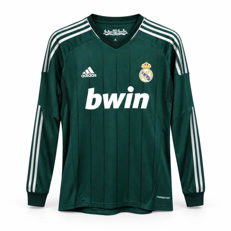 Maillot Real Madrid 2012/13 third vert manches longues · Rétro — coupe joueur — Vue de face