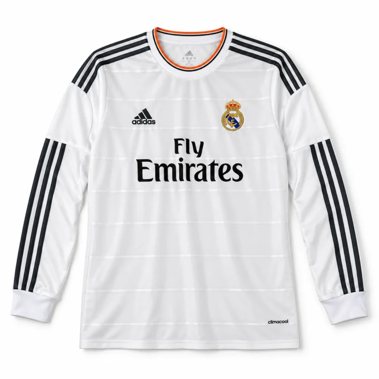 Maillot Real Madrid 2013/14 domicile manches longues · Rétro — Vue de face