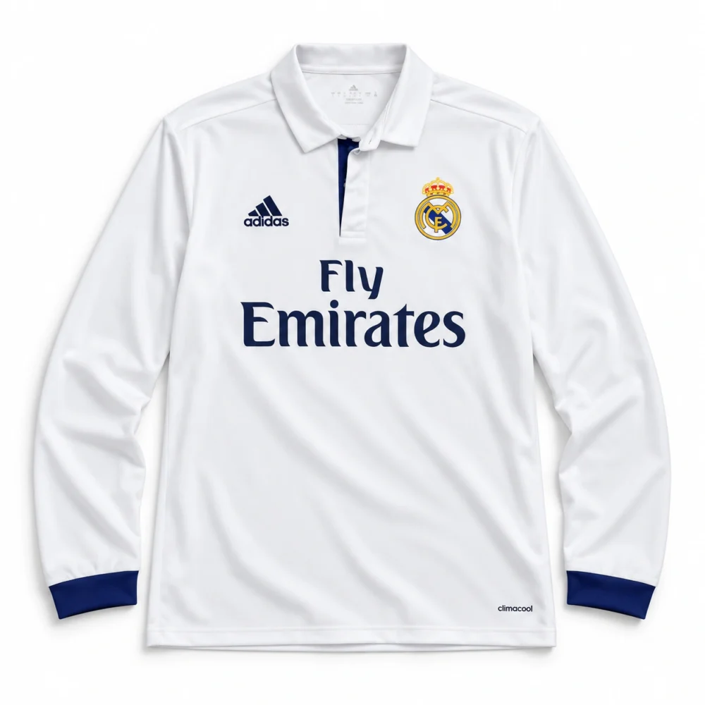 Maillot Real Madrid 2016/17 domicile manches longues · Rétro — Vue de face
