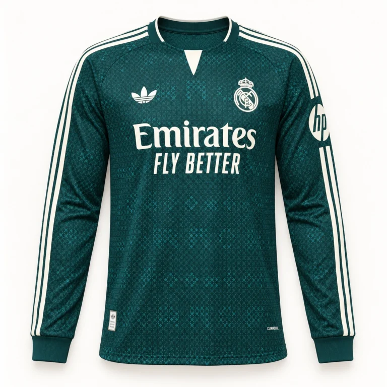 Maillot Real Madrid 2026/27 extérieur manches longues · Joueur (Player) — Vue de face